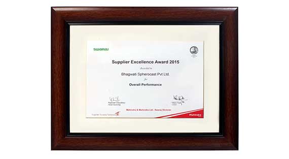 Supplier Excellence Award 2015