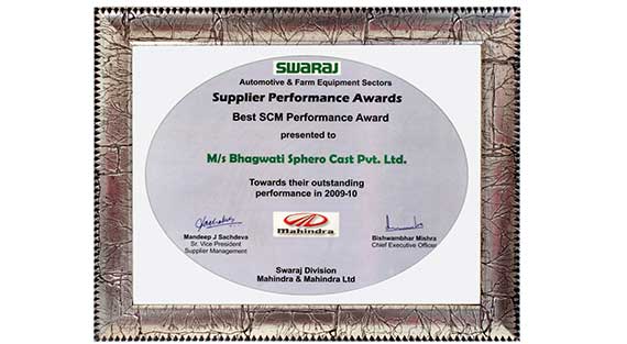 Best SCM Performance Award 2009-10